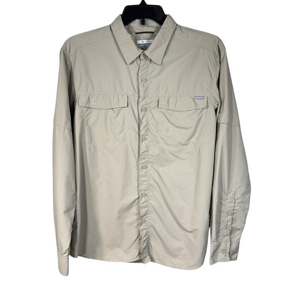 Columbia Mens Large Shirt Button-Up Quick-Dry Long Roll-Tab Sleeve Pocket Vented - Picture 1 of 11